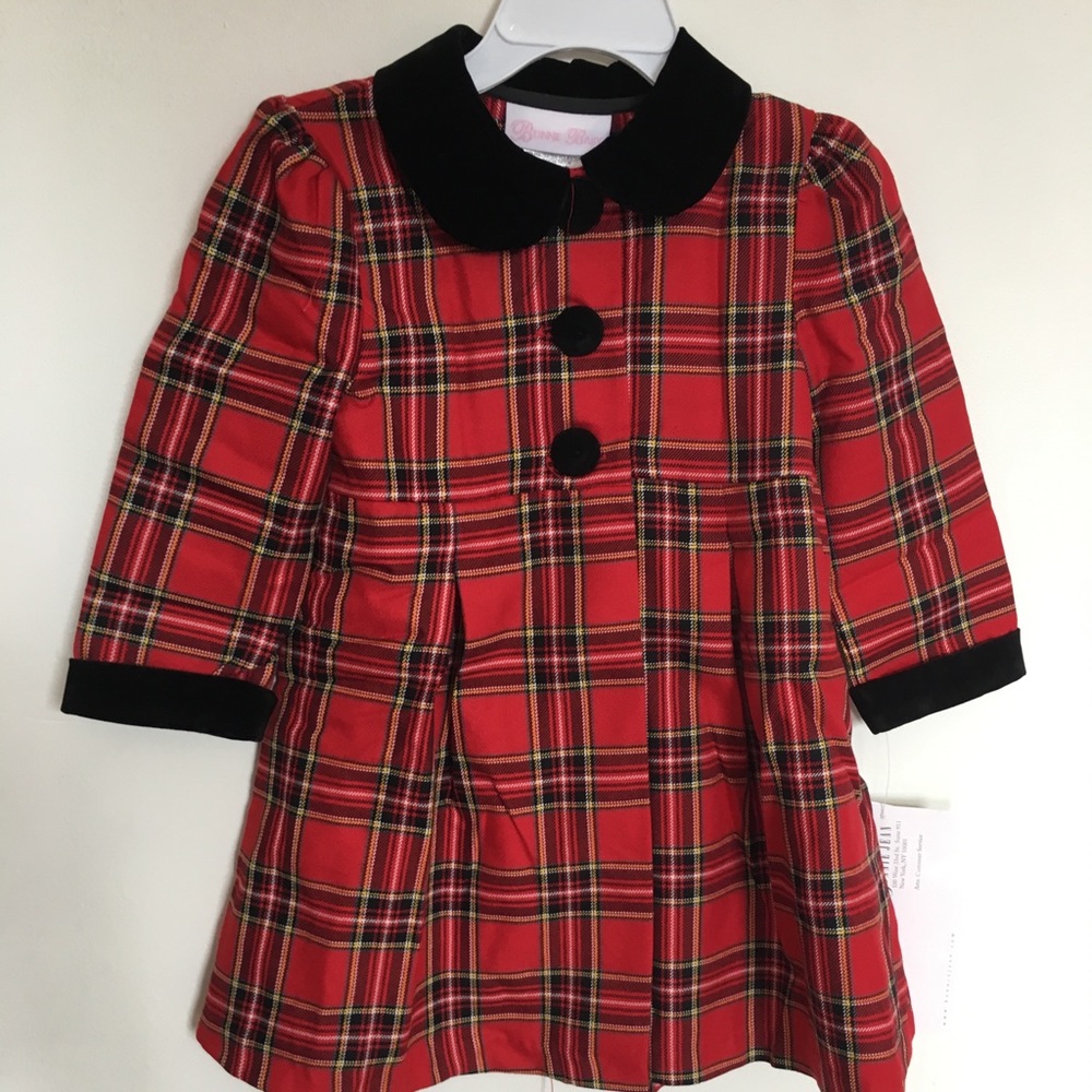 Bonnie Jean baby girl plaid coat dress set